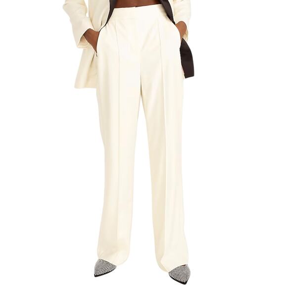 NWT J. Crew Full Length Wide Leg Tuxedo Pant in Italian Wool Fresh Air Blue 0 - Picture 2 of 15